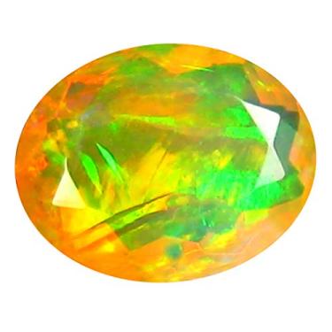 Imagem de 1,99 ct AAA+ Corte oval de qualidade de pedra premium (11 x 8 mm) opala arco-íris não aquecida genuína pedra preciosa solta