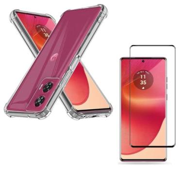 Imagem de Capa Capinha Anti Impacto + Película Premium 9D Cerâmica Compatível Com Moto Edge 50 Fu...