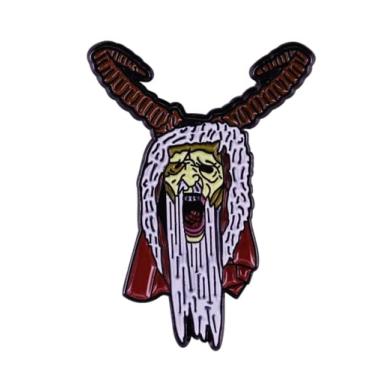 Imagem de Krampus Christmas Advent St Nicholas Monster Demon Devil Alpine German Folklore Horror Horns 3 cm Emblema de broche esmaltado, 1.2 Inches tall, Esmalte, Esmalte