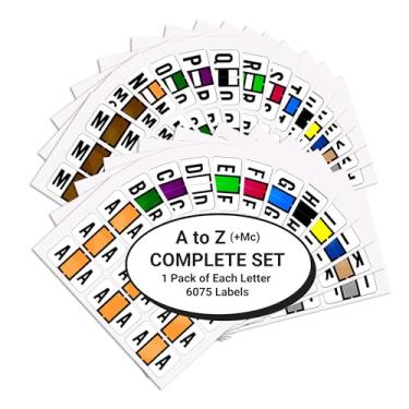 Imagem de Alphabet Labels for File Folders, A to Z plus Mc Complete Set, NO File Box and Indexes, Doctor Stuff, 225 Stickers of Each Letter, 6075 Labels, Jeter 7100 - JTAM Series Compatible Alpha Stickers