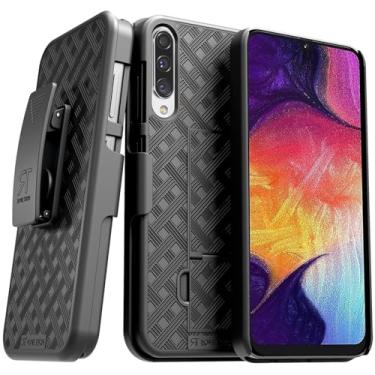 Imagem de Rome Tech Capa coldre com clipe de cinto para Samsung Galaxy A50 [apenas] combo de coldre fino e resistente - capa de telefone robusta com suporte compatível com Galaxy A50 - preto