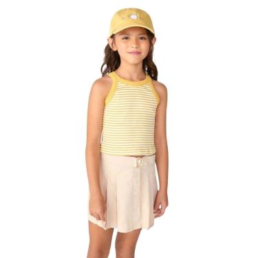 Imagem de Regata Cropped Hering Infantil Menina Em Ribana Amarela-Feminino