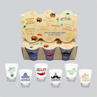 Imagem de Kit 6 Copos Dose Acrílico Tequila/Cachaça Boteco 50ml personalizados Aloha (Cristal - Silk TEQUILA)
