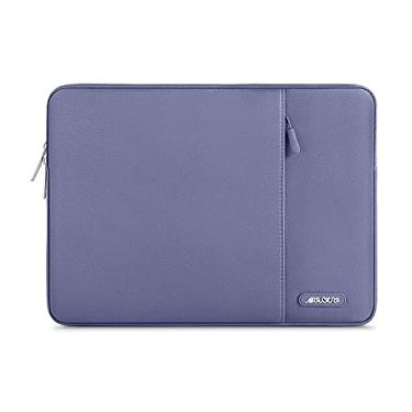 Imagem de MOSISO Capa para laptop de 13 a 13,3 polegadas, compatível com MacBook Air/Pro 13”/Pro 14”, notebook HP, Dell, ASUS, Lenovo, bolsa vertical de poliéster com bolso, cinza-lavanda