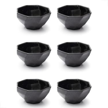 Imagem de Conjunto Bowl de Cerâmica 350ml 6 peças Design Sofisticado e Moderno Alta Durabilidade Ideal para Sopas, Cereais, Saladas, Sobremesas (Preto)