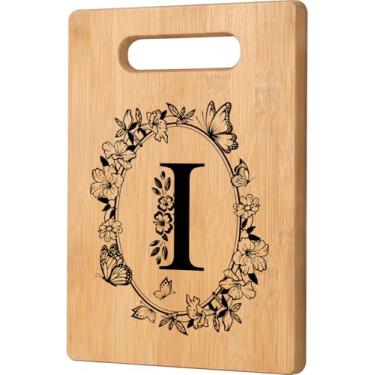 Imagem de Tábua de corte personalizada, presentes de casamento e iniciais, presente de aniversário com monograma, Natal exclusivo e (letra I)