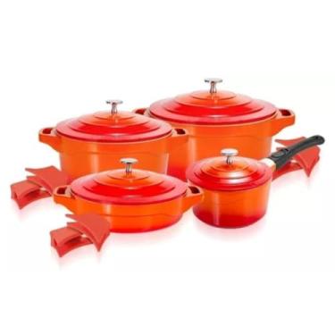 Imagem de Jogo De Panelas Le Cook Revestimento Cerâmico Indução 4 Pçs