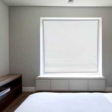 Imagem de Persiana Rolo Branca 140 (L) x 160 (A) cm Cortina Blackout Cobre 100% da luminosidade 1,40 X 1,60