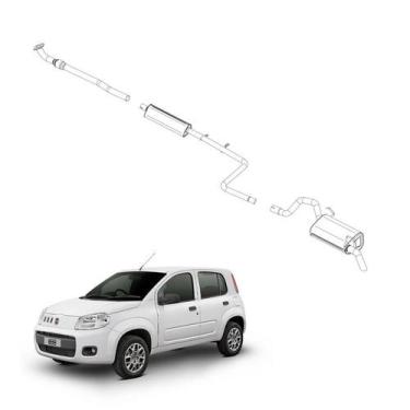 Imagem de Kit Completo Escapamento Uno 1.0 8V EVO 2015 em Diante Aço - Pioneiro
