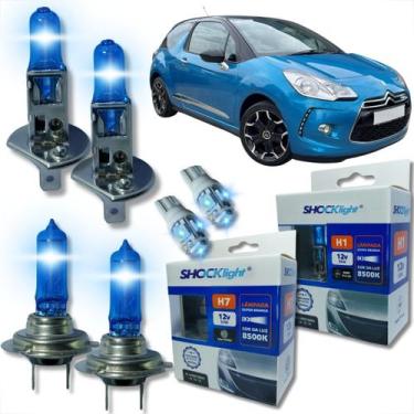 Imagem de Kit lâmpada shocklight super branca farol alto baixo e lanterna h1 h7 