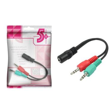 Imagem de Cabo Adaptador P3 (p2 Combo) P/ Fone E Microfone Headset 5+