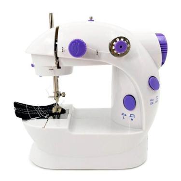 Imagem de Mini Máquina Costura Reta Portátil Cor Branco Voltagem - Bellator