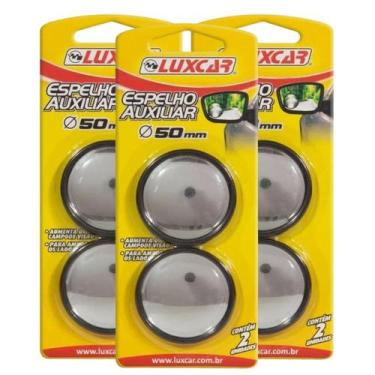 Imagem de Kit 3 Espelho Convexo Auxiliar Para Motoristas Universal - Luxcar