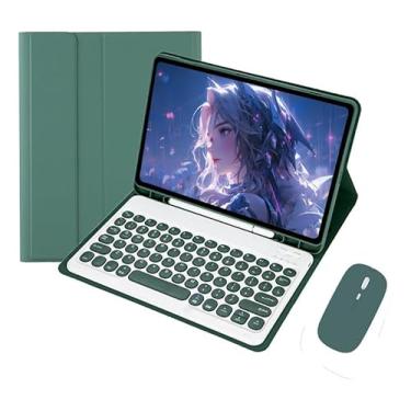 Imagem de Generico - Capa + Teclado Bluetooth + Mouse Redondo Para Samsung Tab S7/s8 11pol. (Verde Escuro)