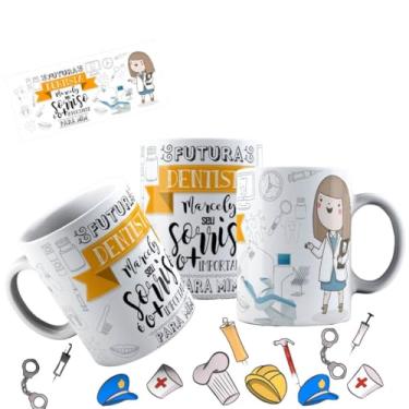 Imagem de Canecas de Porcelana Branca Personalizadas Coleção Profissões 4 (Dentista)