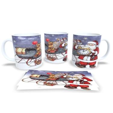 Imagem de Canecas de Porcelana Branca Personalizadas Papai Noel 6 (Mod.107)