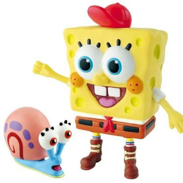 Imagem de Boneco Bob Esponja E Garry Vinil Articulado 3076 Líder Brinquedos - Li