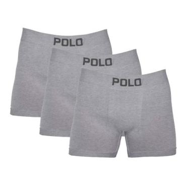 Imagem de Kit 3 Cuecas Boxer Cotton Polo 781 Algodão Sortido - POLO STAR, Cinza,