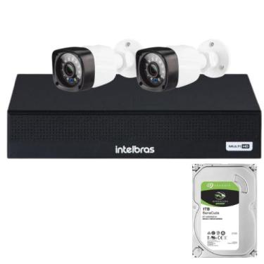 Imagem de Kit 2 Câmeras Full HD 1080p + DVR Intelbras MHDX 3004-C c/HD 1TB