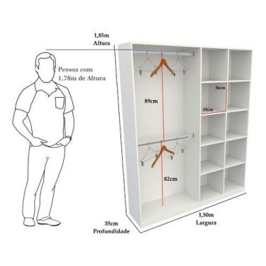 Imagem de Armário Colmeia Cabideiro Duplo Mdp (closet, Lojas) - VETORIAL MÓVEIS,