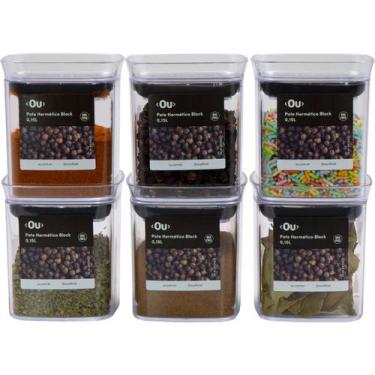Imagem de Kit 6 Organizadores Herméticos 150ml C/ Tampa Porta Temperos Condiment