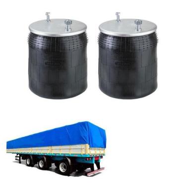 Imagem de Kit Bolsa Ar Suspensao Eixo Guerra Rodofort Ibero Sem Base - Suspentec
