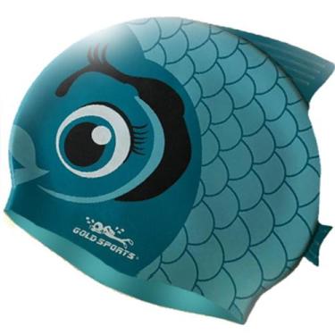 Imagem de Touca De Natação Gold Sports Kids Happy Girl De Silicone, Azul, Unisse