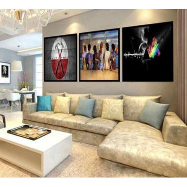 Imagem de Quadro Mosaico Decorativo Trio Pink Floyd Albuns 180x60 - NEYRAD