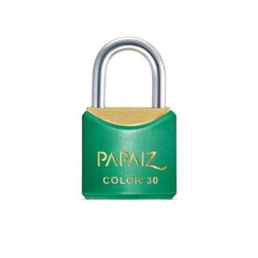 Imagem de Cadeado com Chave 30mm Latão Verde Color Line Papaiz