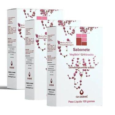 Imagem de Kit com sabonetes de glicerina vegano aroeira gh / kit com 3 unidades