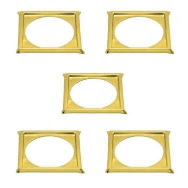 Imagem de Kit C/5 Porta Grelha Ralo Click 15x15 Suporte Inox Dourado - Montelar 