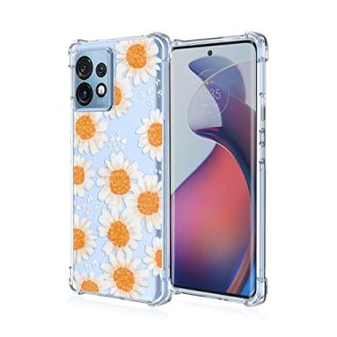 Imagem de RRXSYXL Capa para Moto X40 5G, capa para Moto Edge 40 Pro, capa para celular Moto Edge Plus 2023 com estampa floral transparente, proteção à prova de choque, capa de TPU macio para Motorola X40 5G,