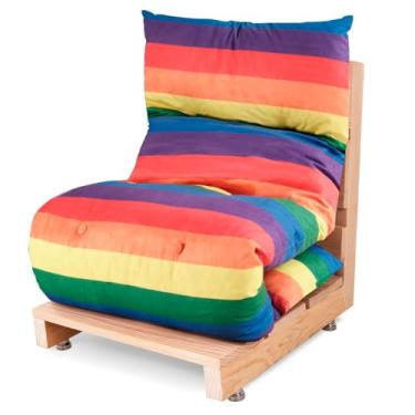 Imagem de Futon Dobravel De Espuma Solteiro Suede Colorido - BF Colchões