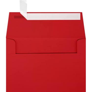 Imagem de Envelopes de convite A4 c/descasque e pressione (4 1/4 x 6 1/4), Ruby Red