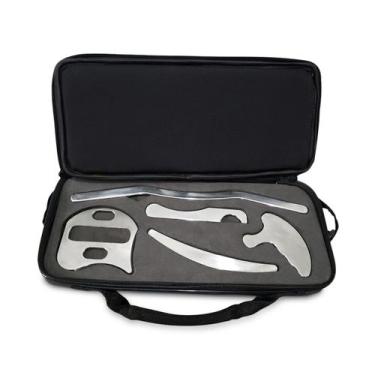 Imagem de Kit 5 Instrumentos Liberação Miofascial Inox Com Maleta - PHYSIO TOP, 