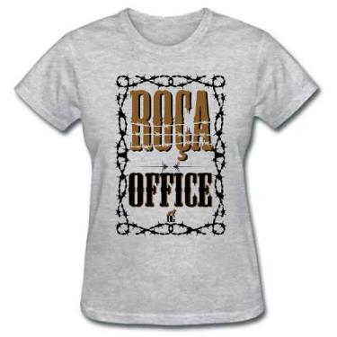 Imagem de Camiseta Baby look feminina roça office agro pecuária - Dogs, Cinza, M