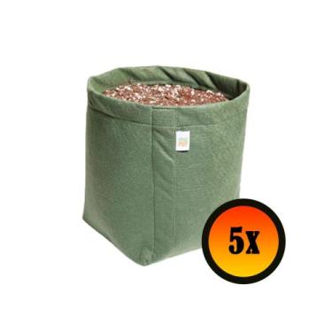 Imagem de 5 Vasos De Feltro DePlantas 15 Litros - King Pot, Verde