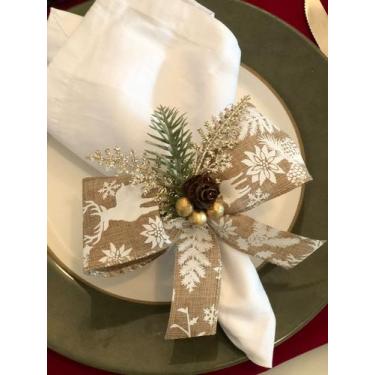 Imagem de Mesa Posta 6Lugares Jogo Americano Festa Decoração Natal - Marphi Come