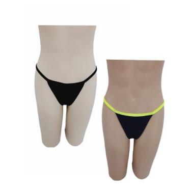 Imagem de Kit com 2 Calcinha Fio Dental Avulsa Marquinha Biquíni fio dental bron