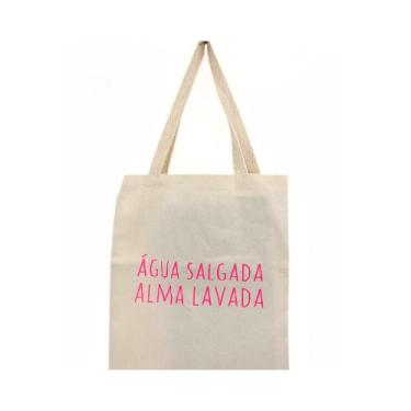 Imagem de Bolsa Ecobag 100% algodão ÁGUA SALGADA (escrita rosa) - CARIOCA MAIS