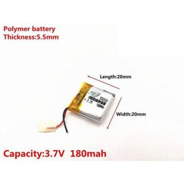 Imagem de Bateria  3,7v   180mah  5,5mm X 20mm X 20mm Com 2 Fios - KMIG