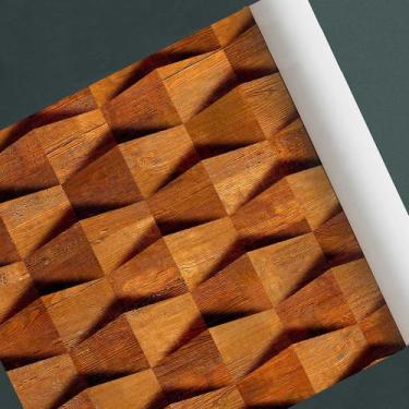 Imagem de Papel de parede Madeira Exagonal Industrial adesivo vinílico Modelo 09
