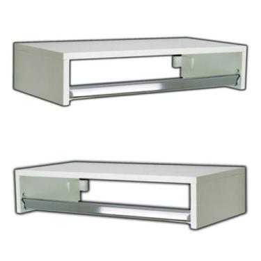 Imagem de Kit 2 Araras Roupas Cabideiro Prateleira 60x20x25cm Mdf - Mbrasil