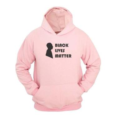 Imagem de Moletom Masculino Canguru Black Lives Matter com Capuz - Ragor, Rosa, 