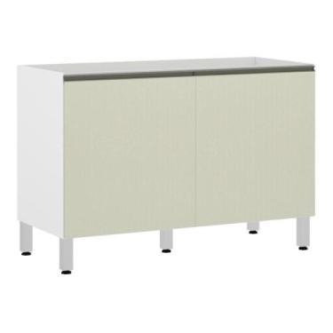 Imagem de Balcão De Pia Sem Tamp 120cm Branco Com Kashmir - LUCIANE