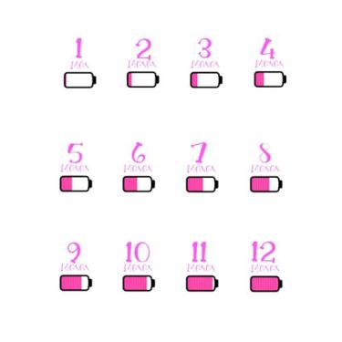 Imagem de Kit Mesversário Adesivo Body Loading rosa contagem 12 meses menina bab