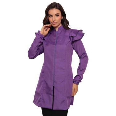 Imagem de Jaleco Feminino Manga Longa Victoria Roxo - Gardenia Jalecos, GG