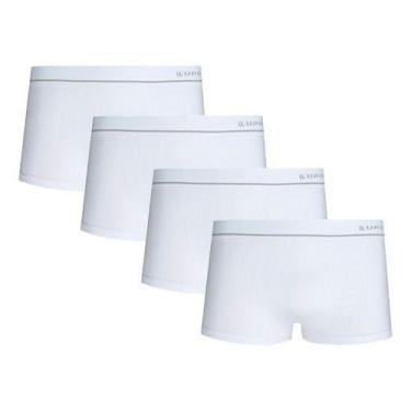 Imagem de Kit Com 4 Cueca Lupo Sunga Microfibra Sem Costura Original, Branco, M