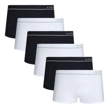 Imagem de Kit Com 6 Cueca Lupo Sunga Microfibra Sem Costura Original, Preta e br