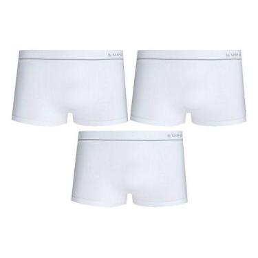 Imagem de Kit Com 3 Cueca Lupo Sunga Microfibra Sem Costura Original, Branco, M